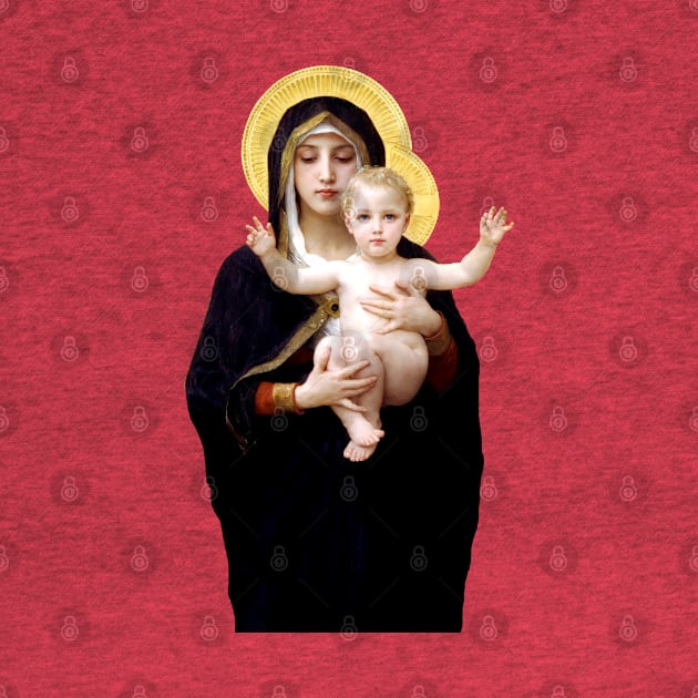 Madonna of the Lillies (Bouguereau) Transparent Background Design by Brasilia Catholic